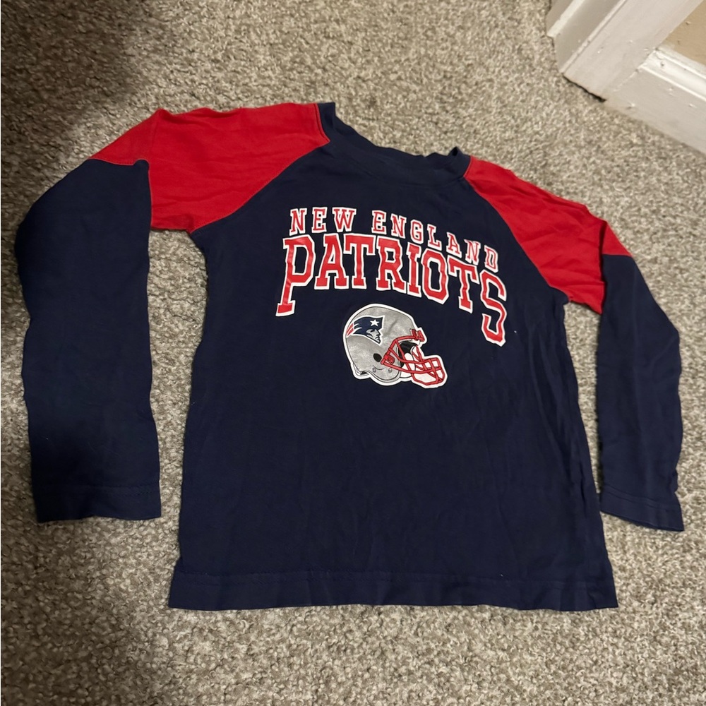 NFL Kids Long Sleeve Shirt - Navy and Red Patriots